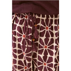 Pantalón corto viscosa estampado flores