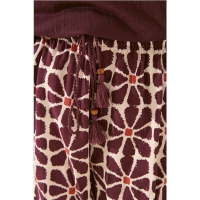 Pantalón corto viscosa estampado flores