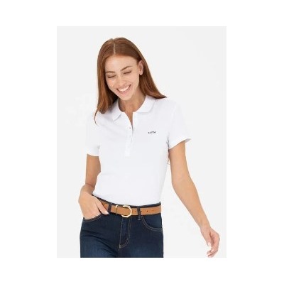 Kadın Beyaz Basic Polo Yaka Tişört