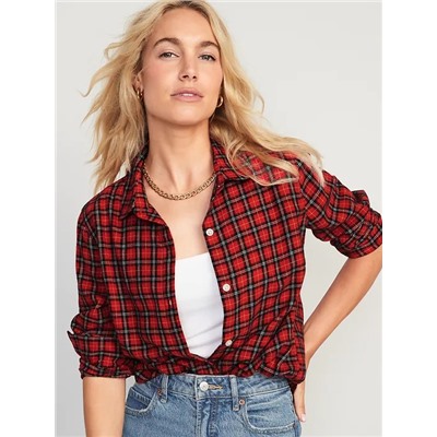 Plaid Flannel Classic Shirt for Women