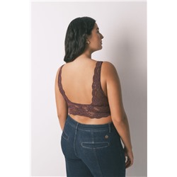 Sujetador bralette halter encaje granate