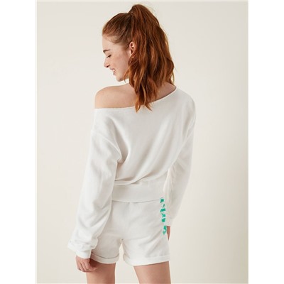 PINK EVERYDAY LOUNGE OFF THE SHOULDER SWEATSHIRT
