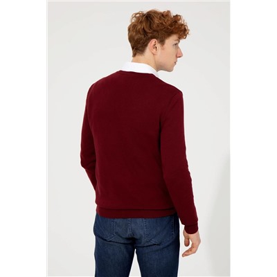 Erkek Bordo Basic Kazak