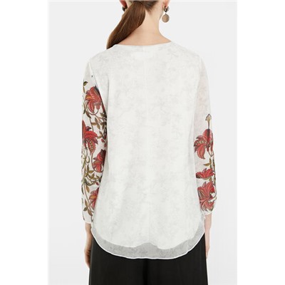 Camiseta avolantada flores