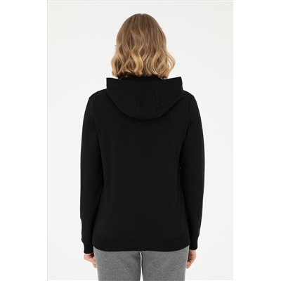 Kadın Siyah Kapüşonlu Sweatshirt