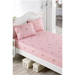 Ev & Ev Home Tek Kişilik Pes Lastikli Çarşaf Seti Alanur Pembe Ep-017261