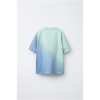 TIE-DYE T-SHIRT WITH EMBROIDERED SLOGAN