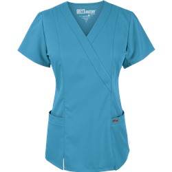 Grey's Anatomy Scrubs Modern Fit Mock Wrap Elastic Back Top