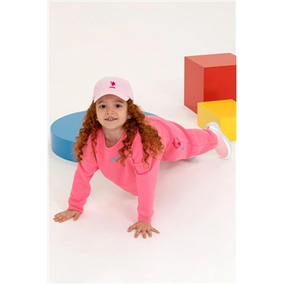 Çocuk Pembe Basic Bisiklet Yaka Sweatshirt