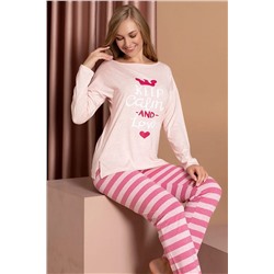 Siyah İnci Pamuklu Likralı Pijama Takım 22260622