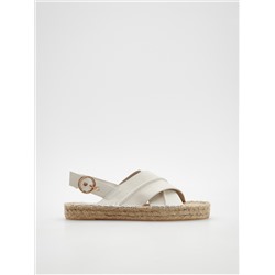 Espadrilles mit Obermaterial aus Leder