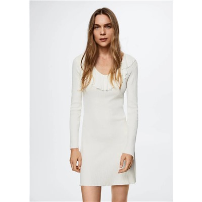Vestido textura volante -  Mujer | MANGO OUTLET España
