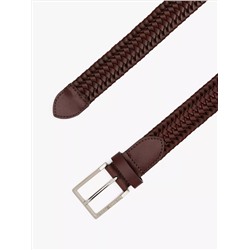 Square Buckle Woven Leather Belt