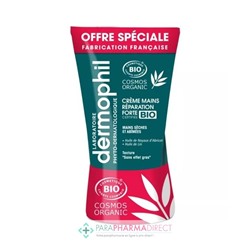 Dermophil Crème Mains Réparation Forte Bio 2x75ml