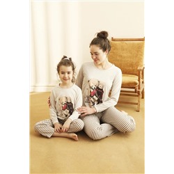 Siyah İnci Pamuklu Likralı Pijama Takım 21263213