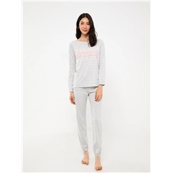LC Waikiki Bisiklet Yaka Çizgili Uzun Kollu Kadın Pijama Takımı, LCW DREAM                                            
                                            Bisiklet Yaka Çizgili Uzun Kollu Kadın Pijama Takımı