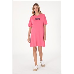 Kadın Pembe Modal Karışımlı Bisiklet Yaka Mini Boy Örme Elbise