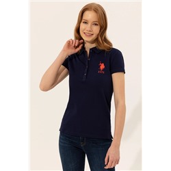 Kadın Lacivert Basic Polo Yaka Tişört