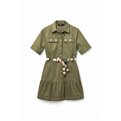 Vestido camisero caqui