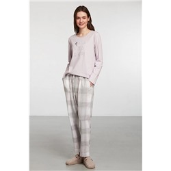 Catherines Lila Ekoseli Pijama Takım 1910PJMTKM