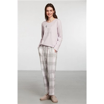 Catherines Lila Ekoseli Pijama Takım 1910PJMTKM