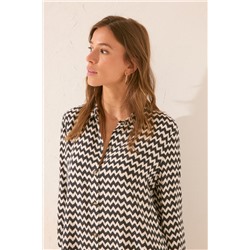 Camisola corta estampado zig zag