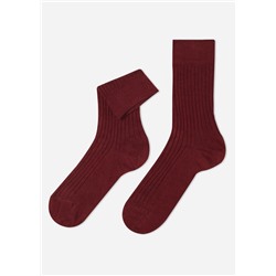 Kurze gerippte Herrensocken mit Cashmere