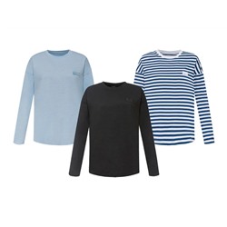 esmara Damen Langarmshirt, leger geschnitten, mit gesticktem Statement-Patch