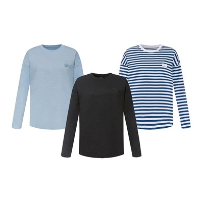 esmara Damen Langarmshirt, leger geschnitten, mit gesticktem Statement-Patch