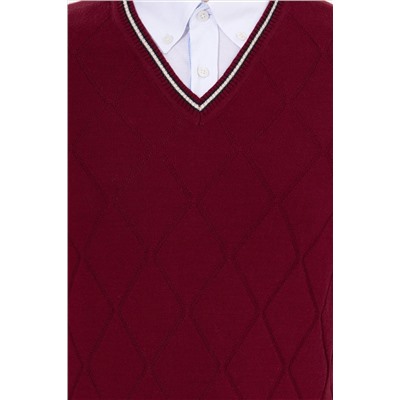 Erkek Bordo V - Yaka Triko Kazak