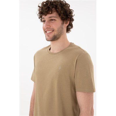 Erkek Regular Fit Bisiklet Yaka Gri Basic Tişört