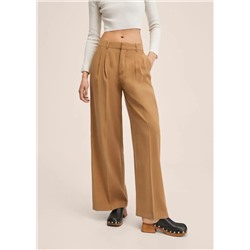 Pantalón pinzas wideleg -  Mujer | MANGO OUTLET Melilla
