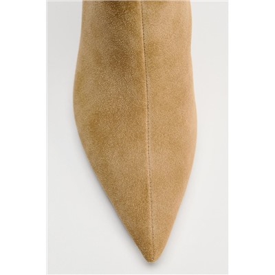 SPLIT SUEDE HEELED BOOTS