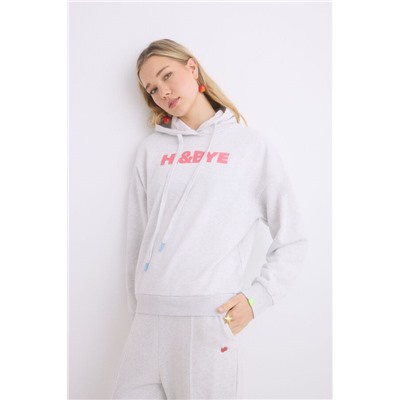Sudadera capucha felpa algodón gris