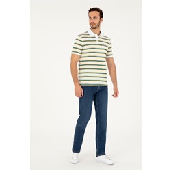 Erkek Regular Fit Polo Yaka Beyaz Tişört