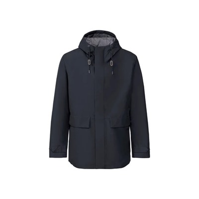 LIVERGY® Herren Regenmantel, mit Kapuze und Kordel