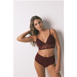 Bralette triangular LOVELY encaje burdeos