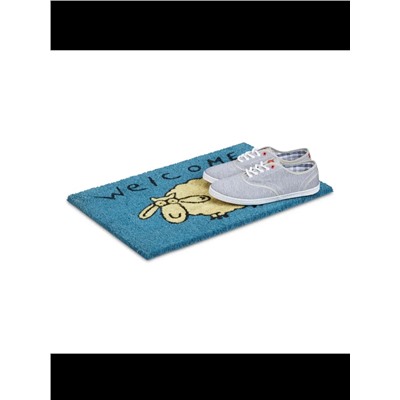 Relaxdays  Fußmatte Schaf in Blau - (B)60 x (T)40 cm
