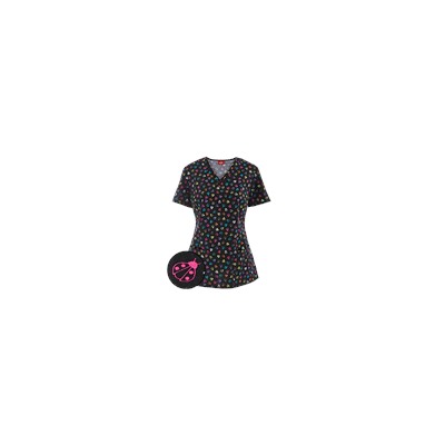 Dickies EDS Scrubs Hello Little Lady Print Top