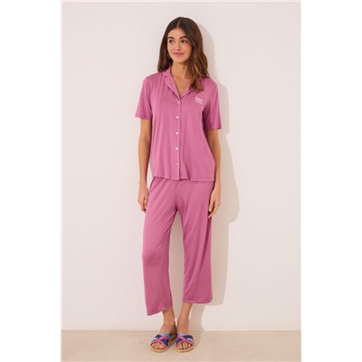Pijama camisero Capri rosa