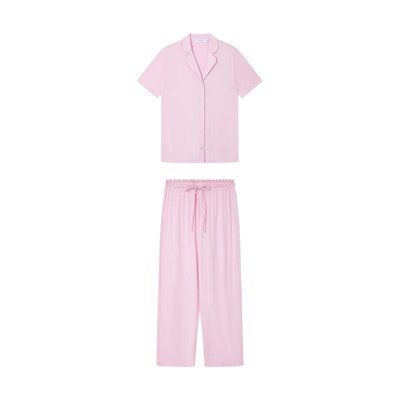Pijama camisero Capri viscosa rosa