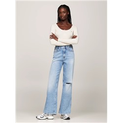 Tommy Jeans Ribbed Scoop-Neck Henley