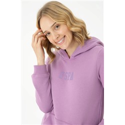 Kadın Lila Basic Sweatshirt