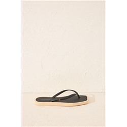 Chanclas punta cuadrada serpiente negro