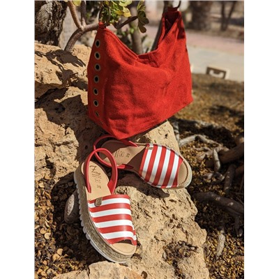 AB. ZAPATOS • 408 • ROJO-BLANCO+PELLE- TRESIS (500) Rojo АКЦИЯ