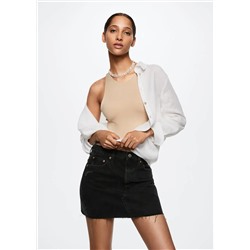 Minifalda vaquera bajo deshilachado -  Mujer | MANGO OUTLET Melilla