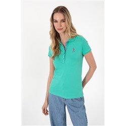 Kadın Mint Basic Polo Yaka Tişört