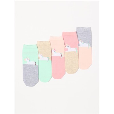 PACK DE 5 PARES DE CALCETINES ESTAMPADOS UNICORNIOS