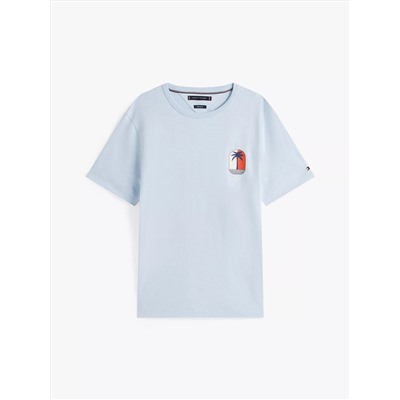 Palm Tree Logo Slub Cotton T-Shirt