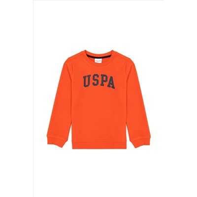 Erkek Çocuk Turuncu Basic Sweatshirt